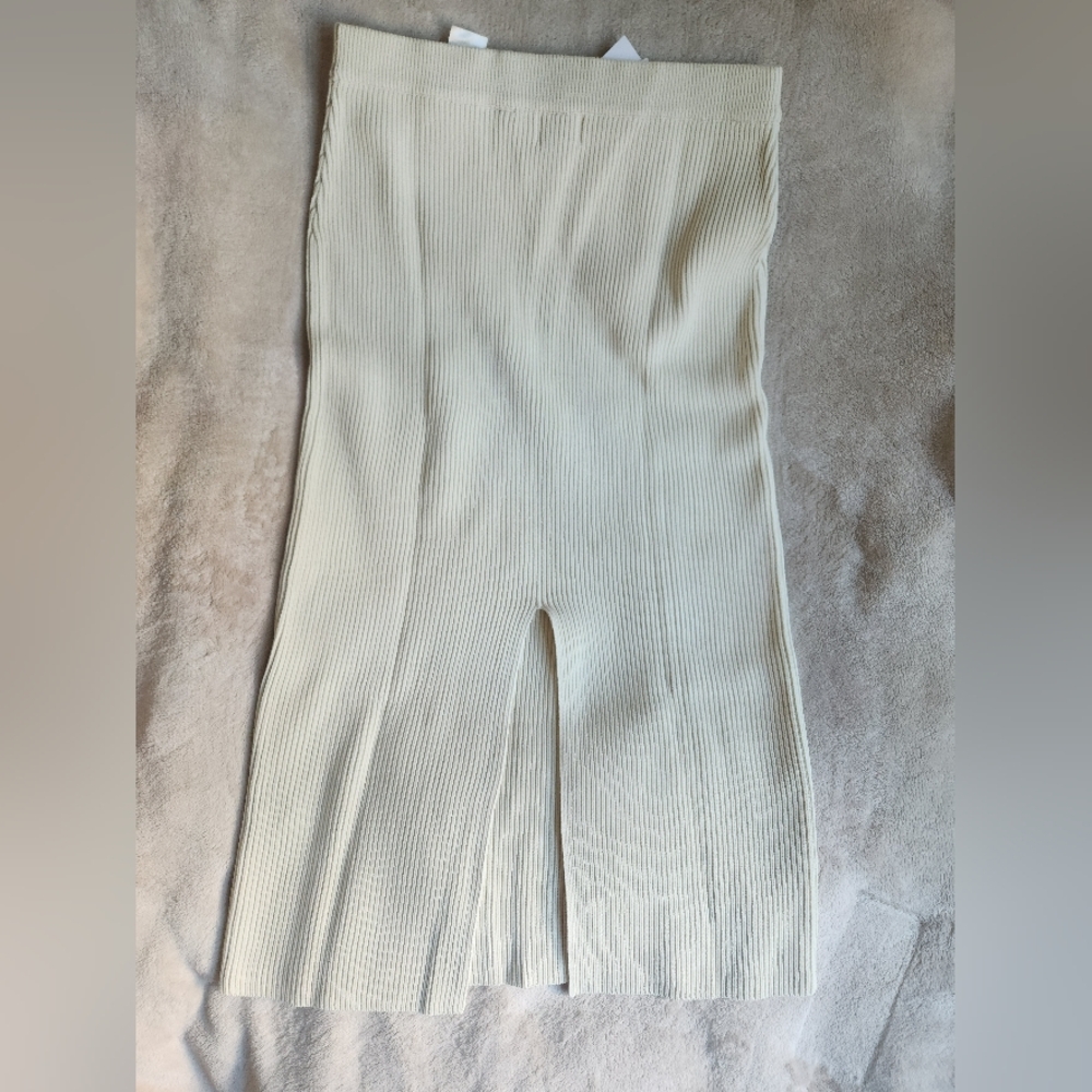 H&M co-or ord Set KNIT-RIB Sleeveless Top & Pencil maxi Skirt Cream Sz L, XL NWT - Picture 16 of 16